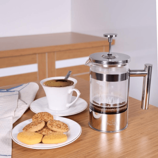Cafeteira prensa francesa Any Morning 600 ml inox e vidro preto