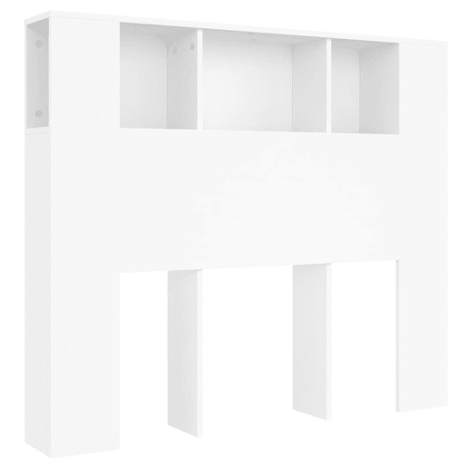 Cabeceira com arrumação acessório de cabeceira mesa de cabeceira prateleira 120 x 18,5 x 104,5 cm MDF branco TDL0200110