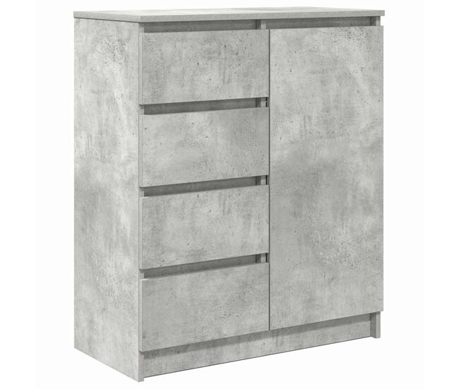 Aparador - mueble de almacenamiento con cajones gris hormigón 71x35x84cm madera ingeniería es1814