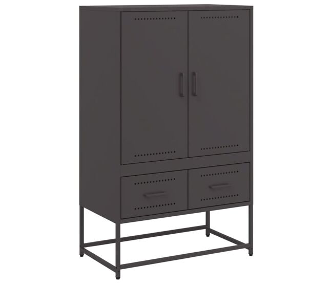 Aparador - mueble de almacenamiento de acero negro 68x39x111,5 cm es2345
