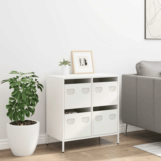Aparador - Bufete - Móvei de apoio 68x39x73,5 cm aço laminado a frio branco pt2284