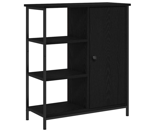 Aparador - mueble de almacenamiento roble negro 70 x 30 x 80 cm es5008