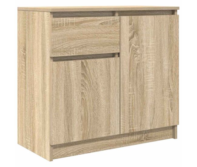 Aparador - mueble de almacenamiento con cajón roble sonoma 71x35x65 cm madera ingeniería es1804