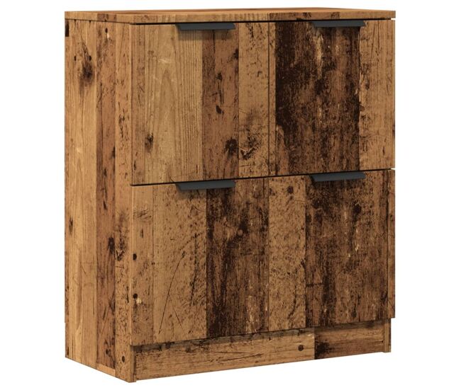 Aparador - mueble de almacenamiento de madera de ingeniería envejecida 60x30x70 cm es3246