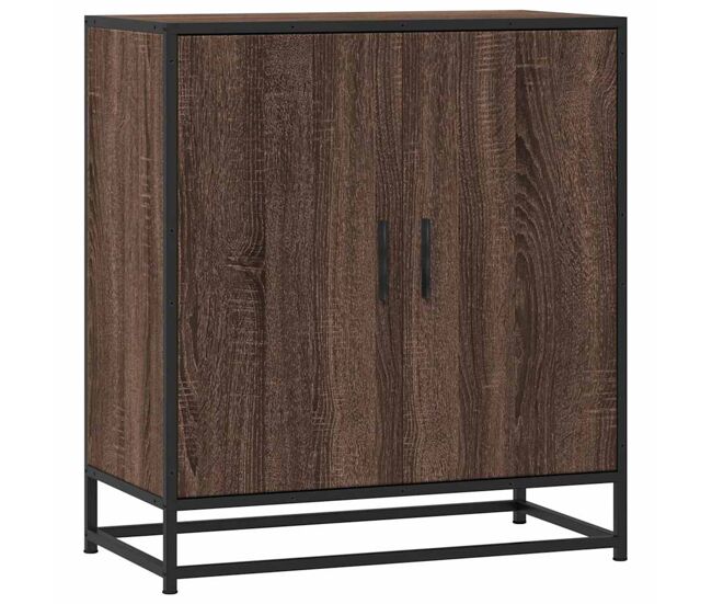 Aparador - mueble de almacenamiento madera ingeniería y metal marrón roble 68x35x76 cm es4619