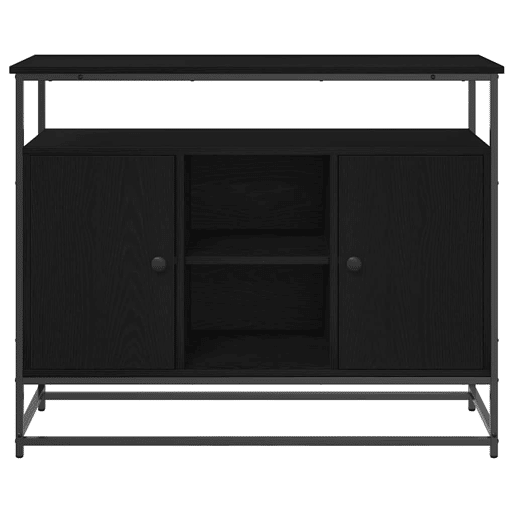 Bufete - Móvei de apoio Carvalho Preto 100 x 35 x 80 cm Madeira processada pt4942
