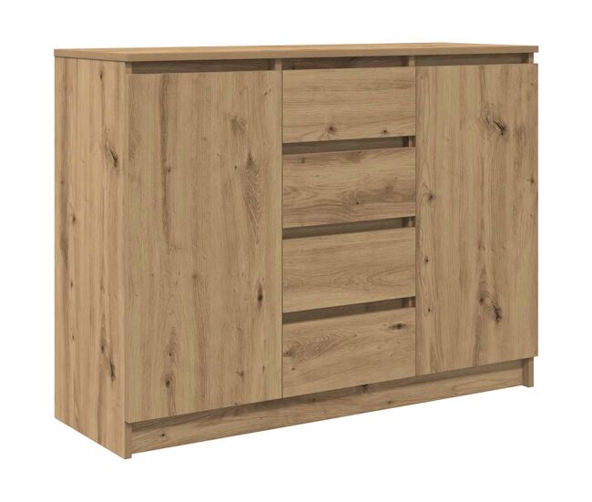 Aparador - mueble de almacenamiento con cajones roble artesanal 100,5x35x76 cm es1827