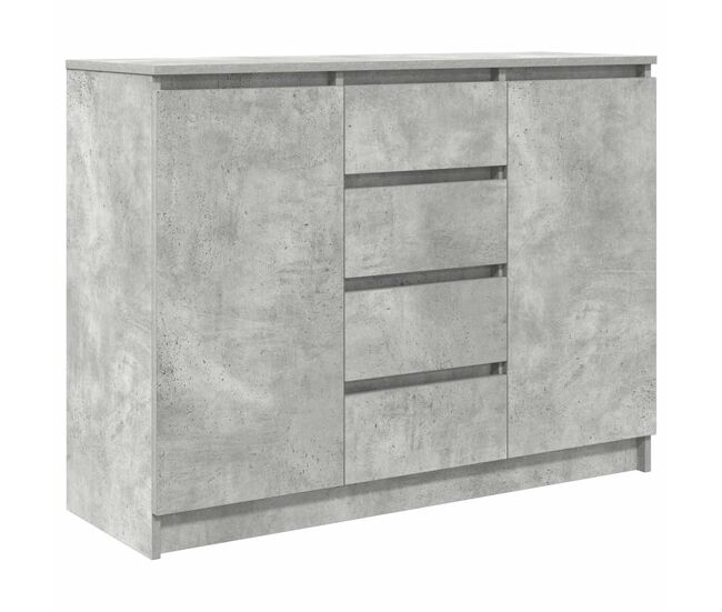 Aparador - mueble de almacenamiento con cajones gris hormigón 100,5x35x76 cm es1811