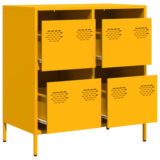 Aparador - Bufete - Móvei de apoio 68x39x73,5 cm aço laminado a frio amarelo mostarda pt109