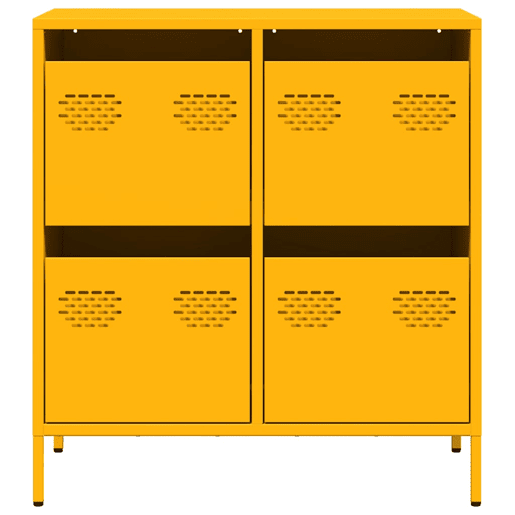 Aparador - Bufete - Móvei de apoio 68x39x73,5 cm aço laminado a frio amarelo mostarda pt109