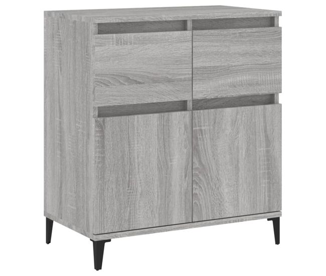 Aparador - mueble de almacenamiento de madera contrachapada gris sonoma 60x35x70 cm es2884