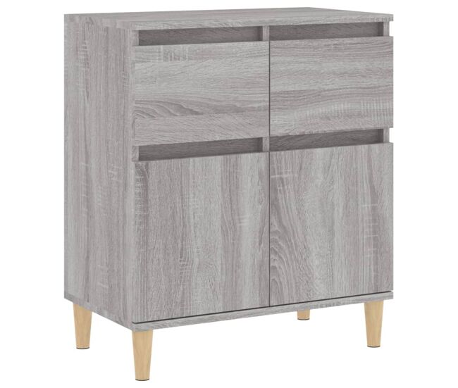 Aparador - mueble de almacenamiento de madera contrachapada gris sonoma 60x35x70 cm es2883