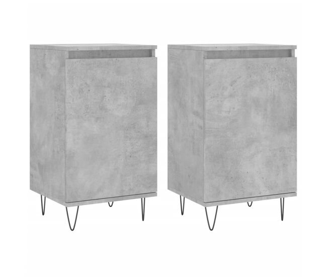 Aparador - muebles de almacenamiento 2 uds madera de ingeniería gris hormigón 40x35x70 cm es5180