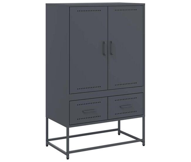 Aparador - mueble de almacenamiento de acero antracita 68x39x111,5 cm es2200