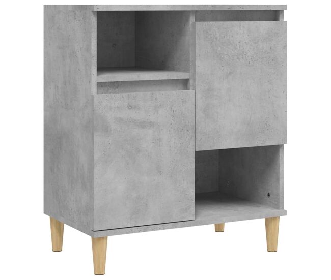 Aparador - mueble de almacenamiento de madera contrachapada gris hormigón 60x35x70 cm es2795