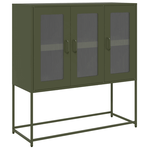 Aparador - Bufete - Móvei de apoio 100,5x39x107 cm aço laminado a frio verde-azeitona pt2317