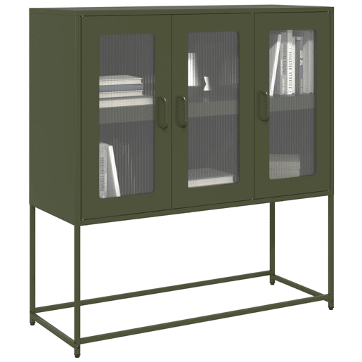 Aparador - Bufete - Móvei de apoio 100,5x39x107 cm aço laminado a frio verde-azeitona pt2317