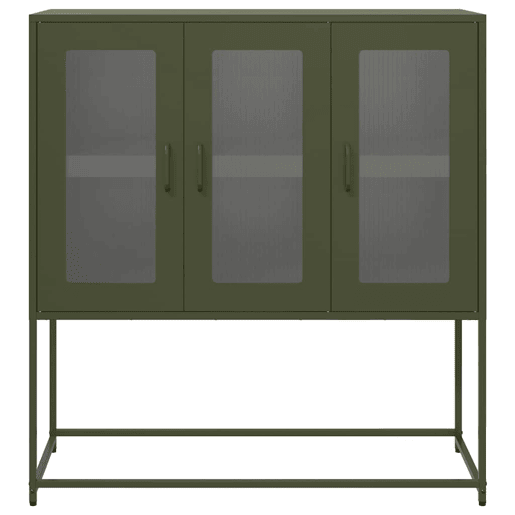 Aparador - Bufete - Móvei de apoio 100,5x39x107 cm aço laminado a frio verde-azeitona pt2317