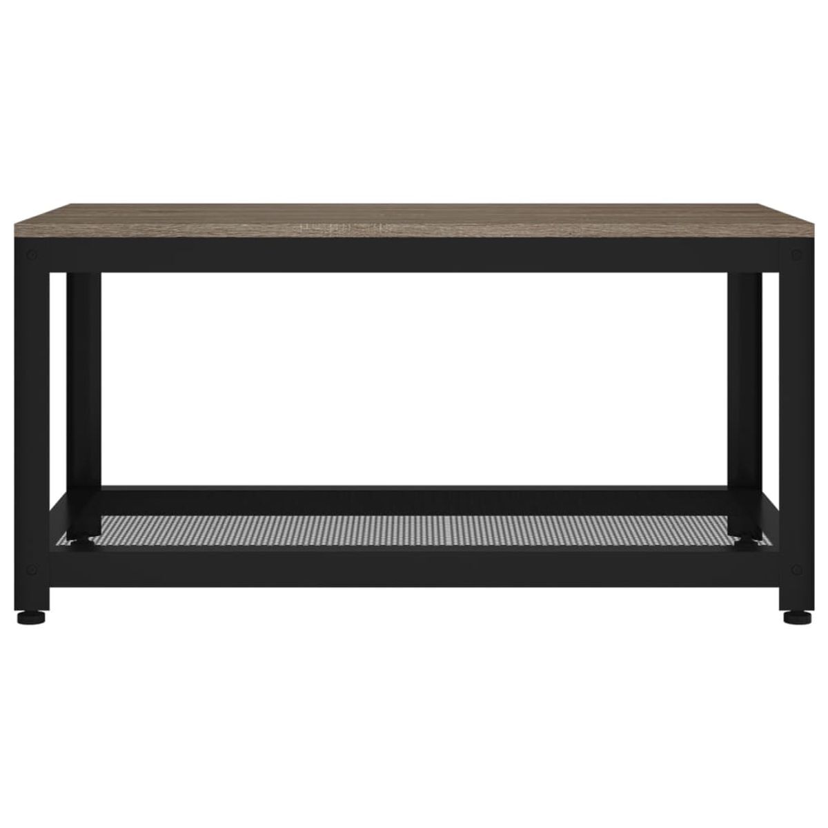 Mesa de centro gobun con estante inferior gris/negro 45x90x45 cm