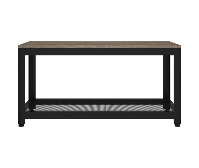 Mesa de centro gobun con estante inferior gris/negro 45x90x45 cm