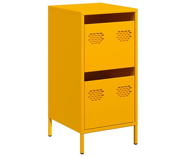 Aparador - mueble de almacenamiento acero laminado en frío amarillo mostaza 35x39x73,5 cm es107