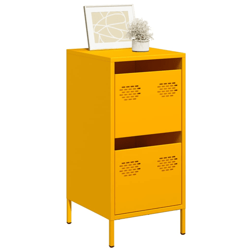 Aparador - Bufete - Móvei de apoio 35x39x73,5 cm aço laminado a frio amarelo mostarda pt107