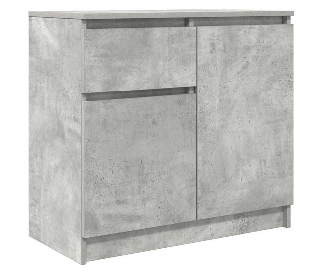 Aparador - mueble de almacenamiento con cajón gris hormigón 71x35x65 cm madera ingeniería es1748