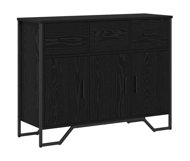 Aparador - mueble de almacenamiento con cajón roble negro 97 x 32,5 x 74,5 cm es1800