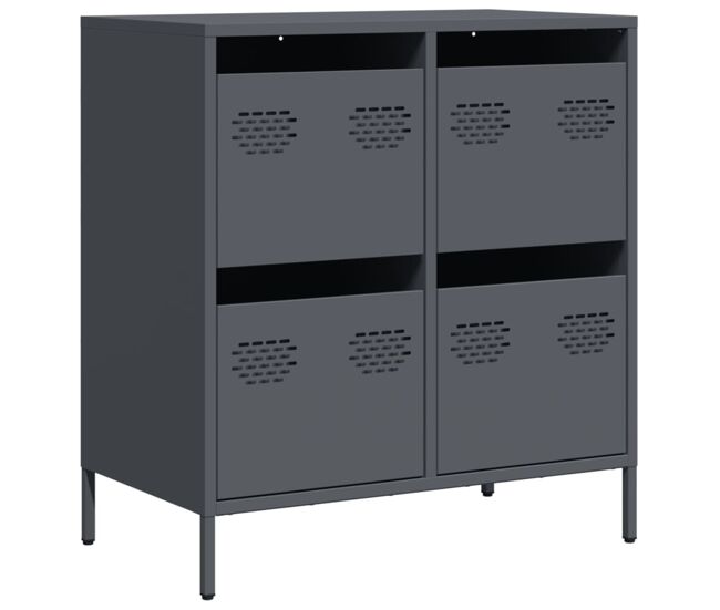 Aparador - mueble de almacenamiento de acero laminado en frío antracita 68x39x73,5 cm es2269