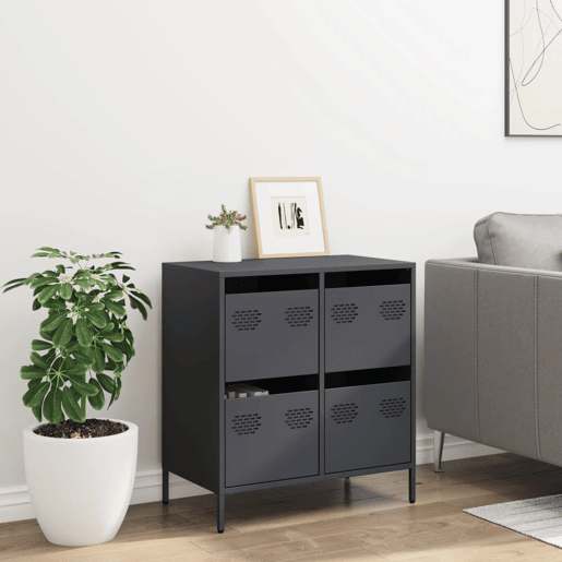 Aparador - Bufete - Móvei de apoio 68x39x73,5 cm aço laminado a frio antracite pt2269