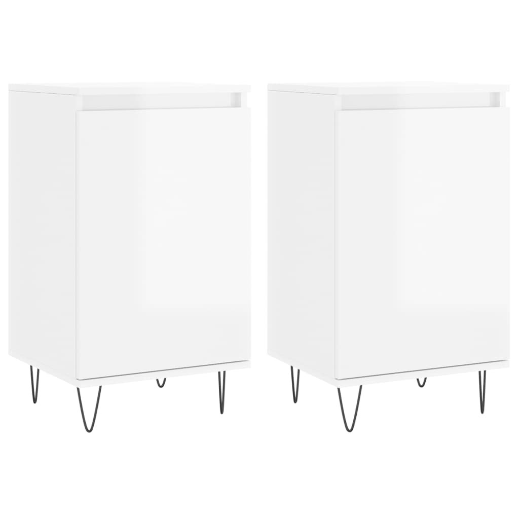 Aparador - Mueble de almacenamiento 2 uds 40 Blanco Brillo