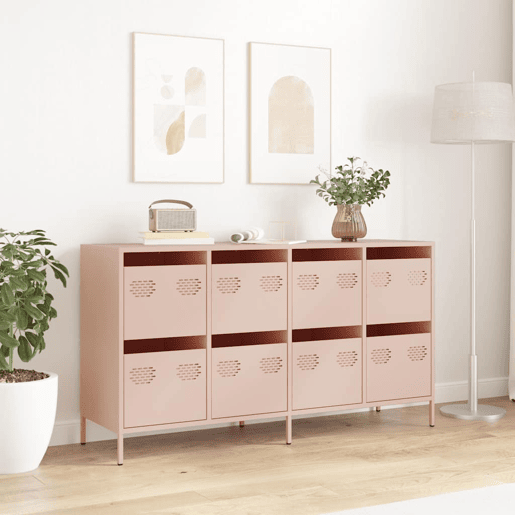 Aparador - Bufete - Móvei de apoio 135x39x73,5 cm aço laminado a frio rosa pt2310