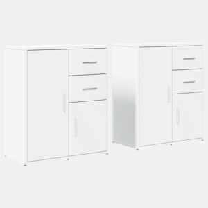 Aparadores - Bufetes - Móveis de apoio 2 pcs 60x31x70 cm derivados de madeira branco pt3112