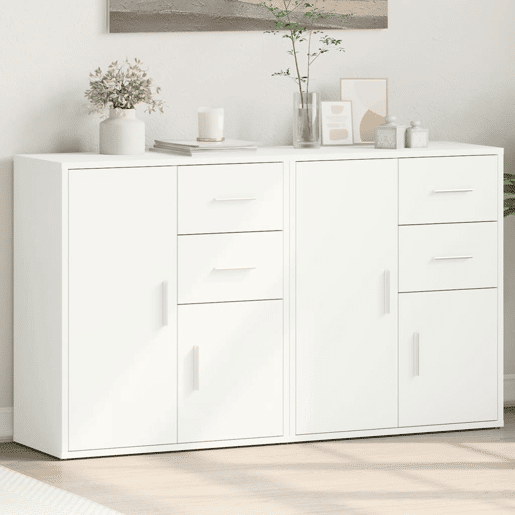 Aparadores - Bufetes - Móveis de apoio 2 pcs 60x31x70 cm derivados de madeira branco pt3112