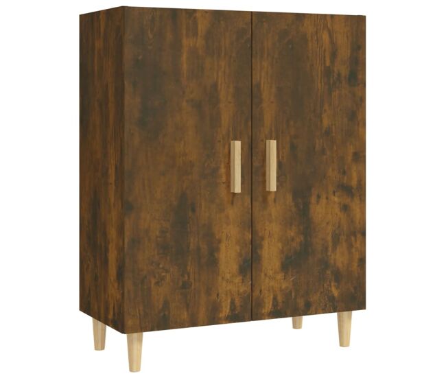 Aparador - mueble de almacenamiento madera contrachapada color roble ahumado 70x34x90 cm es4266
