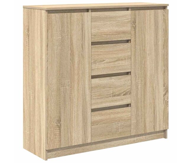 Aparador - mueble de almacenamiento con cajones roble sonoma 100,5x35x98,5 cm es1836