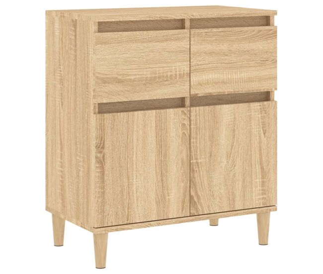 Aparador - mueble de almacenamiento de madera contrachapada roble sonoma 60x35x70 cm es3065