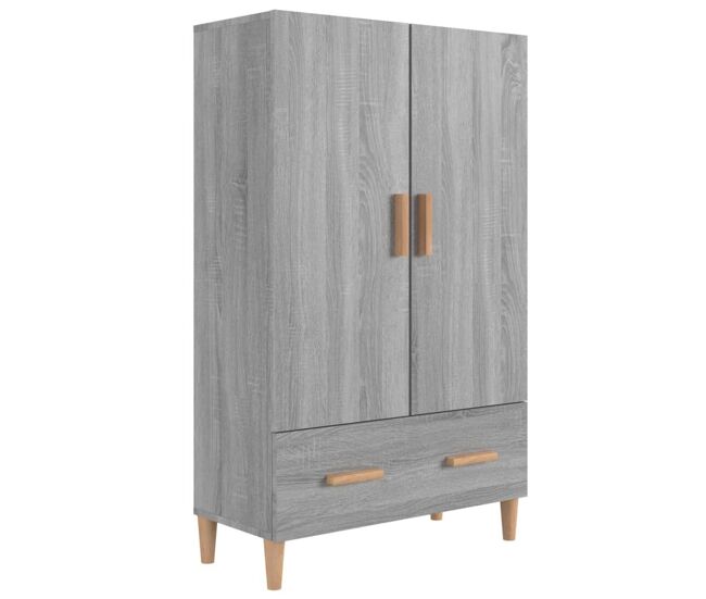 Aparador alto - mueble de almacenamiento de madera contrachapada gris sonoma 70x31x115 cm es534