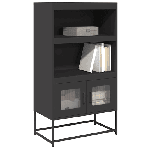 Aparador - Bufete - Móvei de apoio alto 68x39x123 cm aço preto pt2351