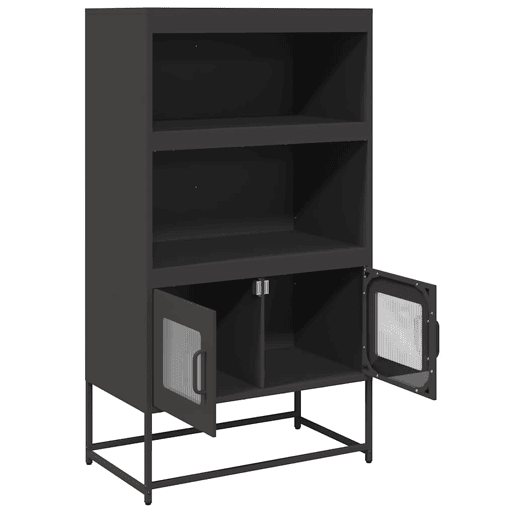 Aparador - Bufete - Móvei de apoio alto 68x39x123 cm aço preto pt2351