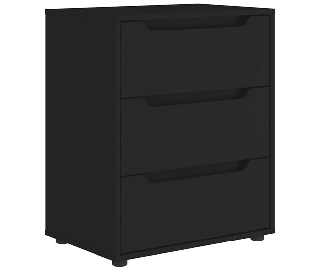 Aparador - mueble de almacenamiento negro 60x40x73 cm madera de ingeniería es4804