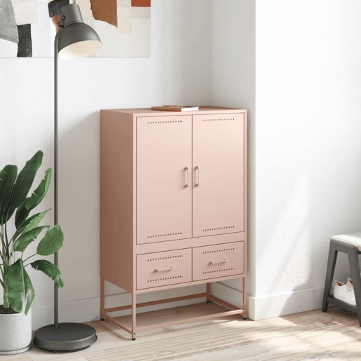 Armário alto - Bufete - Móvei de apoio 68x39x111,5 cm aço rosa pt2378