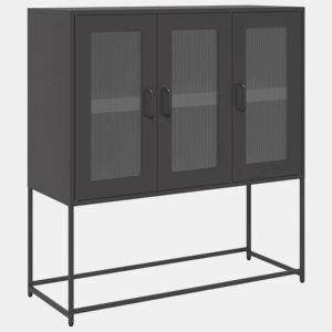 Aparador - Bufete - Móvei de apoio 100,5x39x107 cm aço laminado a frio preto pt2290
