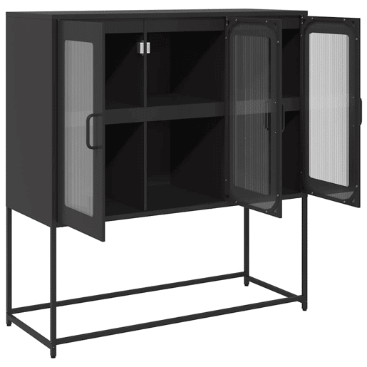 Aparador - Bufete - Móvei de apoio 100,5x39x107 cm aço laminado a frio preto pt2290
