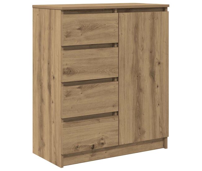 Aparador - mueble de almacenamiento con cajones roble artisan 71x35x84cm madera ingeniería es1830