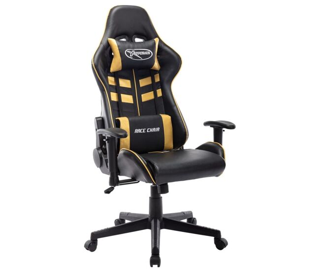 Silla gaming spott altura ajustable respaldo reclinable negro/dorado 123-133x67x61 cm