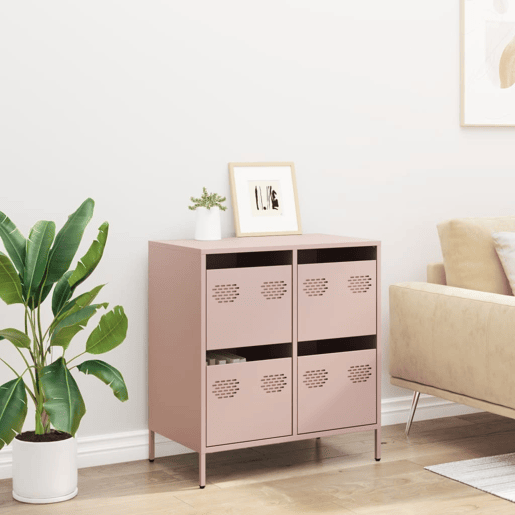 Aparador - Bufete - Móvei de apoio 68x39x73,5 cm aço laminado a frio rosa pt2314