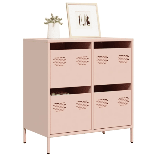 Aparador - Bufete - Móvei de apoio 68x39x73,5 cm aço laminado a frio rosa pt2314