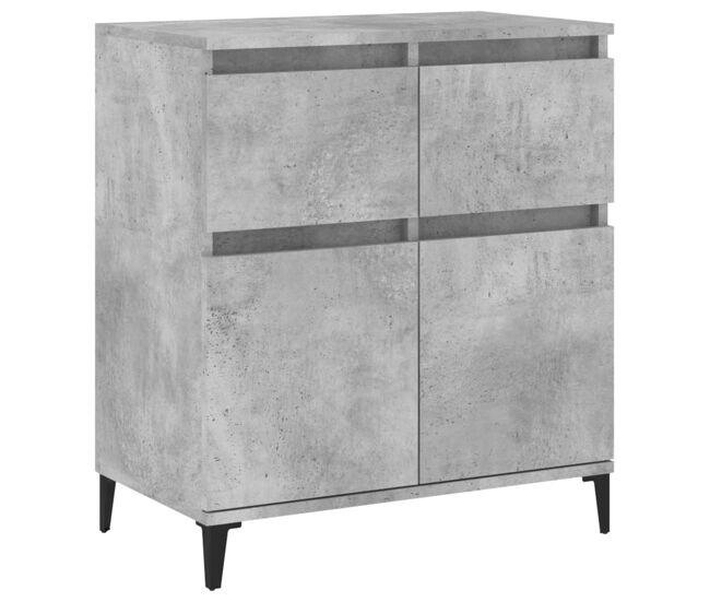 Aparador - mueble de almacenamiento de madera contrachapada gris hormigón 60x35x70 cm es2794