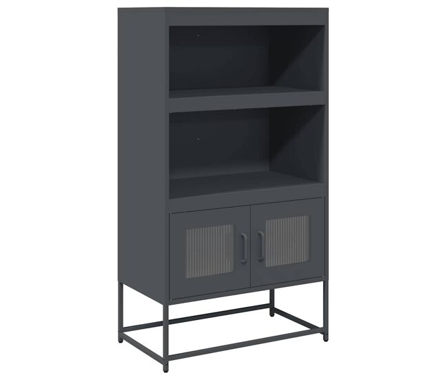 Aparador - mueble de almacenamiento de acero gris antracita 68x39x123 cm es2253